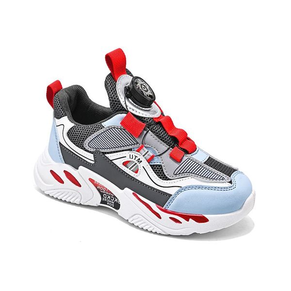 

2023 fashion ale children's shoes pink gray red black green spring rotating button breathable mesh casual shoes sneakers color73