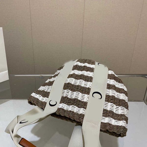 

beach bags straw weavn basket brown totes handbag letters women luxury designer for summer holiday 230306