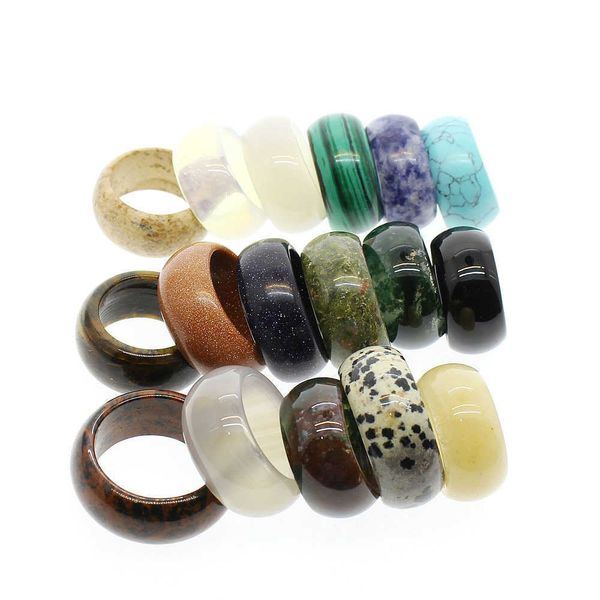 

cluster rings natural stone malachite ring face width 12mm inner diameter 18-20mm tiger eye ring charm jewelry gifts for friends l230306, Golden;silver