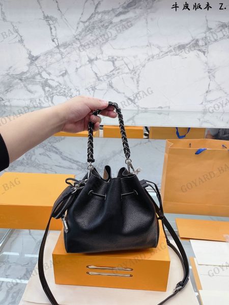 

luxury designer bella bucket bag attached round coin purse metal mixed handle handbag perforated monograms pattern drawstring crossbody shou