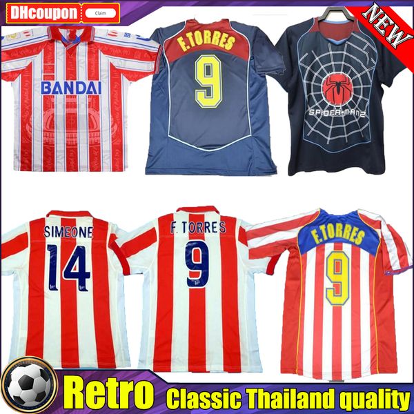 

simeone 03 04 05 retro soccer jerseys falcao caminero arda 94 95 96 97 10 11 13 2014 koke griezmann f.torres vintage classic vintage shirt c, Black;yellow