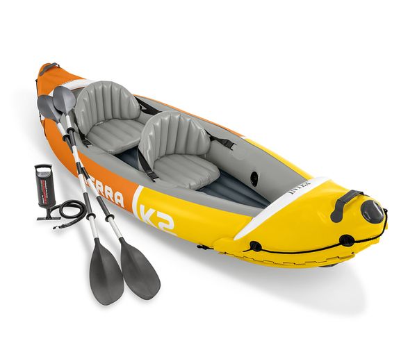 

intex sierra k2 inflatable kayak with oars and hand pump hula weight