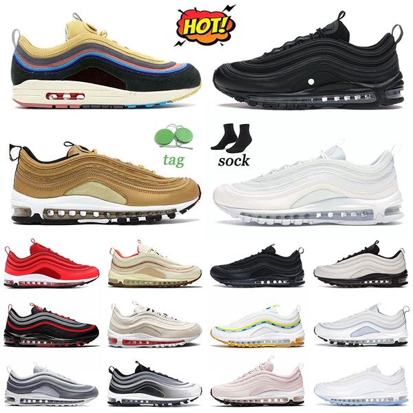 

97s sneakers triple white outdoor shoes sports jogging 36-45 black white anthricite metallic gold sean wotherspoon gym red black bullet firs