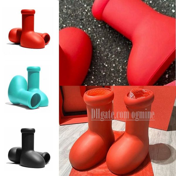 

basketball shoes boots 2023 big red boot mens womens designer thick bottom rubber flat platform rain bootie oversized size shoe booties fash