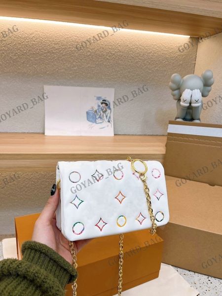

womens pochette coussin handbag designer gold chain crossbody bag embossed monograms floral flap cover bags stylish lady puffy leather under