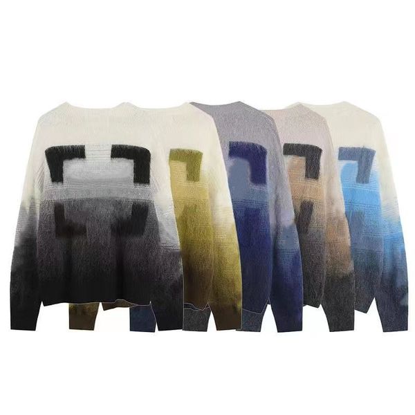 

mens sweater designer womens sweaters winter new hip hop design arrow mosaic mohair sweater couple pullover clothing, White;black
