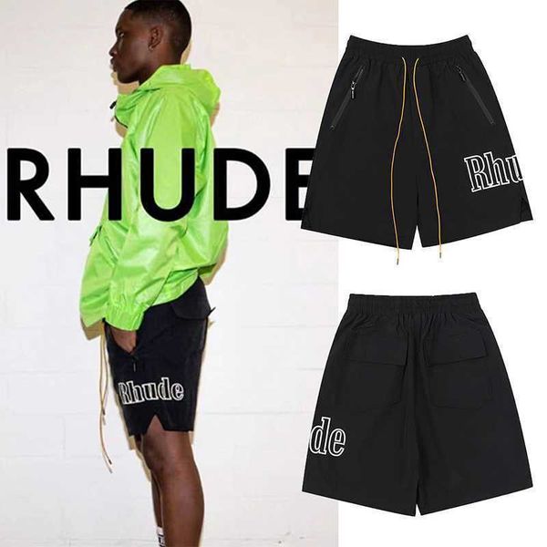

rhude casual shorts men women drawstring streetwear beach 8e1p 9ae9, White;black