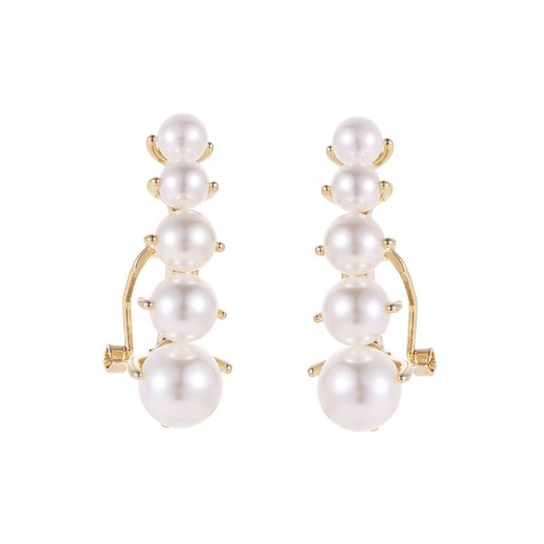 

vintage designer pearl stud earrings row of pearls earring for women luxury frence style pearl jewelry sweet ear rings studs female jewellry, Golden;silver