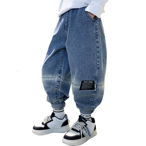 

jeans teenage boy fashion harem jeans pants loose style kids casual pencel jeans elegant baby child denim trousers 5-14y 230306, Blue