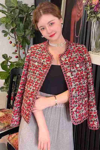 

women's jackets designer western suit jacket new autumn winter coat high-grade tweed casual spring elegant birthday gift valentine&#039, Black;brown