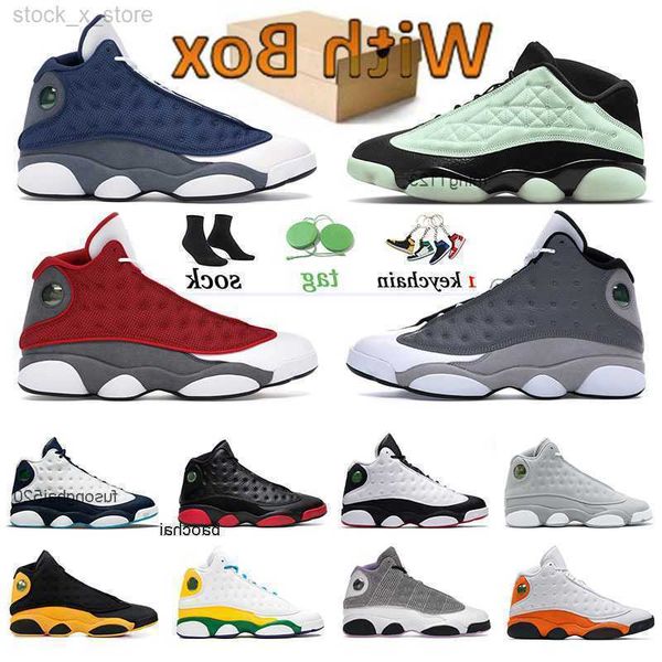 

2023 casual houndstooth 13 singles day jumpman mens basketball shoes obsidian 13s trainers sneakers atmosphere grey flint womens sports q3ox, Black