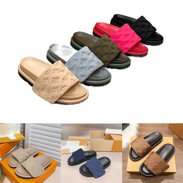 

slides slipper designer sandales men women summer flat mules sandals woman beach fashion slippers real leather, Black
