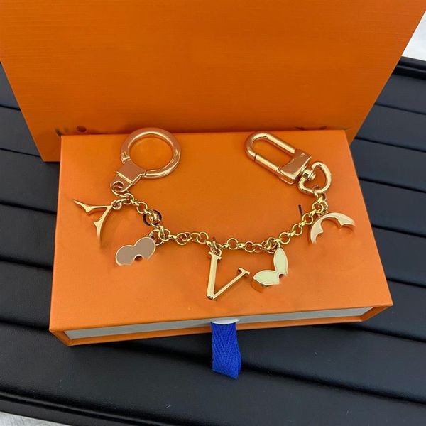

keychain luxury designer brand key chain men car keyring women buckle keychains bags pendant exquisite gift with box 302z, Silver