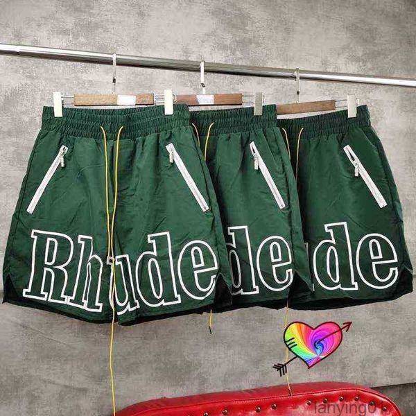 

Green Rhude Designer Board Shorts Men High Quality Eu Size Inside Tag Mesh Multiple Pockets Breeches High-quality