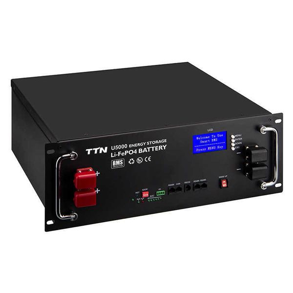 

ttn 6000 cycles rechargeable lithium 5kwh battery power wall mount home energy storage bank 48v 100ah lifepo4 battery pack