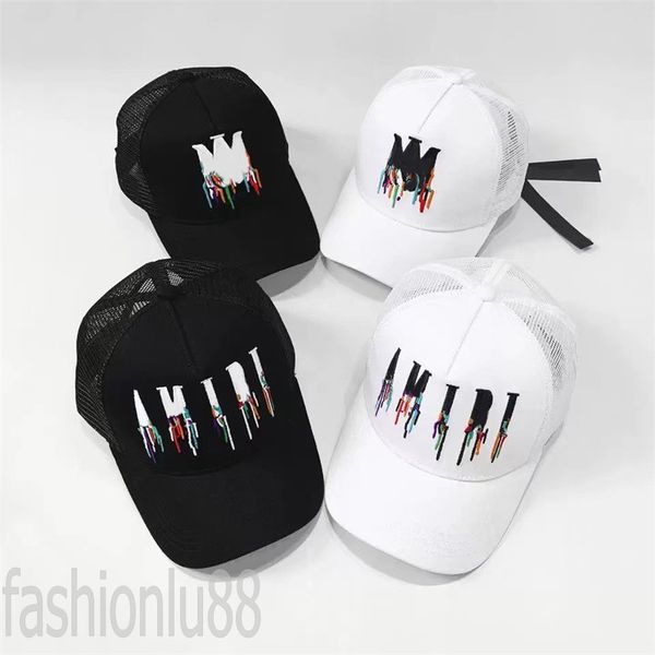 

fitted caps embroidery mens hat designer colorful letters sport mesh breathable casquette delicate western style female designer baseball ca, Blue;gray