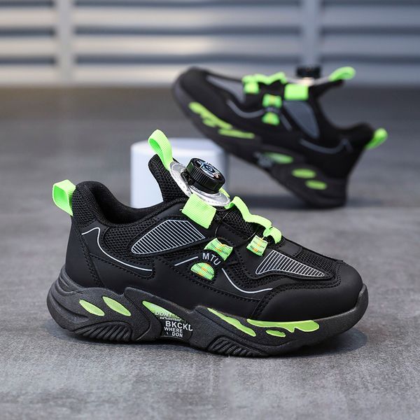 

2023 fashion ale children's shoes pink gray red black green spring rotating button breathable mesh casual shoes sneakers color31