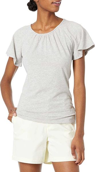 

women cotton blouse summer women's classic-fit cape sleeve open crewneck t-shirt woman clothesrmkb, White