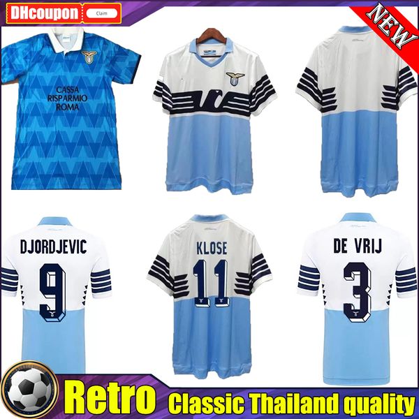 

lazio company level quality retro soccer jerseys candreva 14 15 vintage uniform lulic 2014 veron crespo klose football kit classic shirt cam, Black;yellow