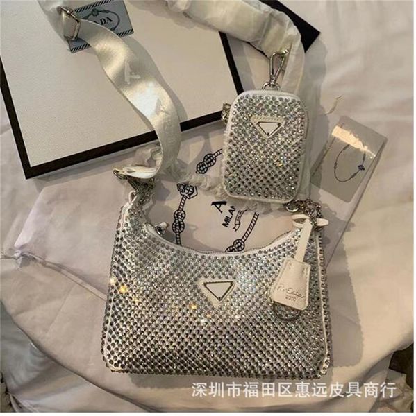 

qqq 2023 classic new shoulder bags women designers 2pcs/set armpit diamonds bag crossbody luxurys leather shoulder bags diamond totes handba