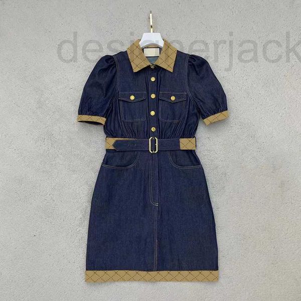 

casual dresses designer women latest denim trendy belt skirts personality pocket ornament female rxfj, Black;gray