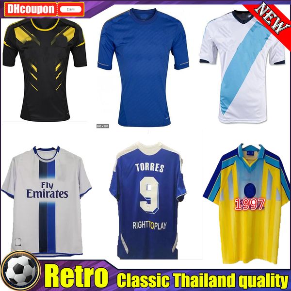 

torres drogba 97 98 99 retro soccer jerseys thai quality kezman lampard 03 04 05 06 11 12 13 torres drogba hughes terry ivanovic makelele zo, Black;yellow