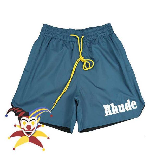 

blue rhude shorts men women quality mesh 2023ss breeches cd81 47p1, White;black