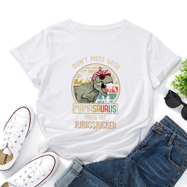 

women's t-shirts cotton animal print multi-color loose round neck short-sleeved t-shirtj4bn, White