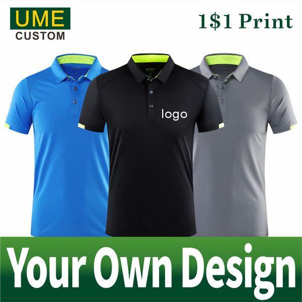 

men's polos quick-drying sports polo shirt custom design company brand /print embroidery breathable lapel short sleeve polo shirts 2303, White;black