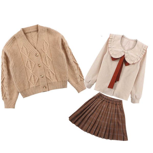 

2023 spring 1ess girls korean version fashionable spring and autumn girl chil1en's clothing foreign style sweater 1et big chil1en', Blue