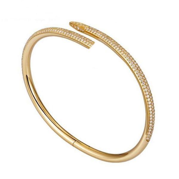 

steel valentine's titanium day bangle bracelet 1 line full love diamond cuff just a nail bracelets women man fashion jewelry for lover, White