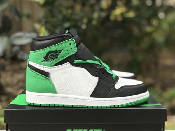 

authentic 1 high og lucky green shoes black white men women outdoor sports designer sneakers with original box us4-13