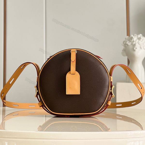 

women fashion crossbody bag classic hat circular box boiter chapeau soft tote pancake bun designer leather canvas travel adjustable shoulder