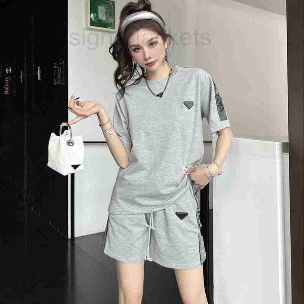 

women's tracksuits designer fashion printing women for summer ladies short sleeve shorts two piece sets u4tt, Gray