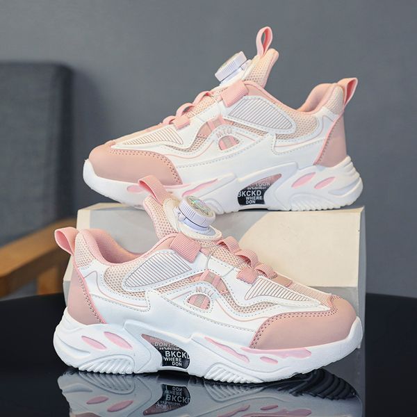 

2023 fashion ale children's shoes pink gray red black green spring rotating button breathable mesh casual shoes sneakers color51