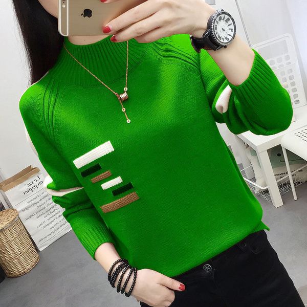 

women's sweaters fashion half high collar knitted spliced loose sweater women's clothing autumn oversized casual pullovers 230306, White;black