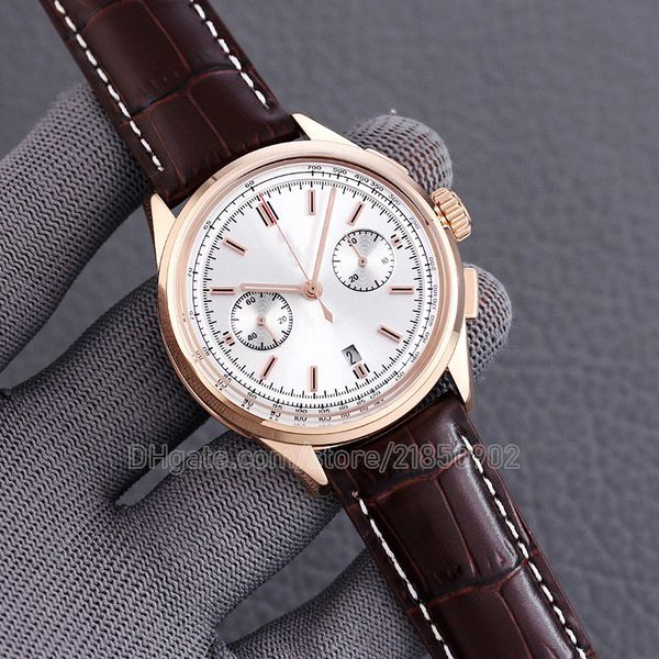 

cosmograph watch sports automatic watches man's wristwatch 7750 movement 42mm premier b01 chronograph designer 42mm blue dial fashion c, Slivery;brown