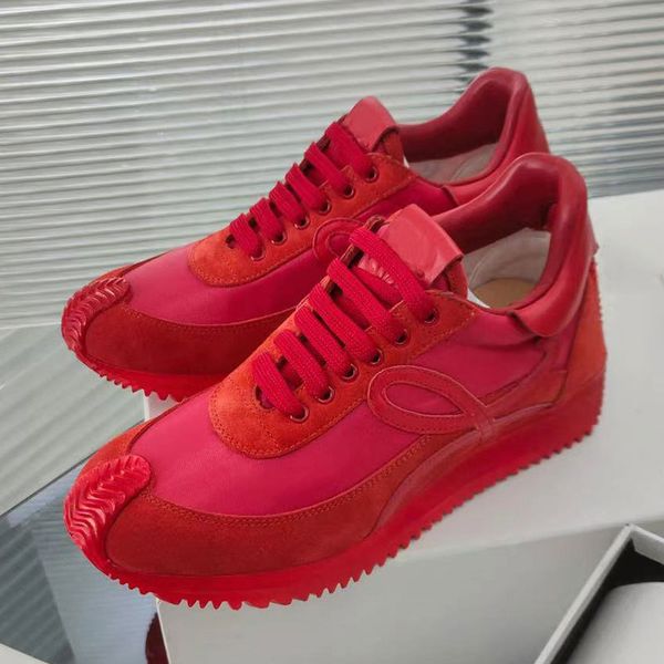 

flow runner in calfskin shoes spanish designer sneakers lace up sneaker in calfskin with a soft upper comfortable honey rubber waves sole pl, Black