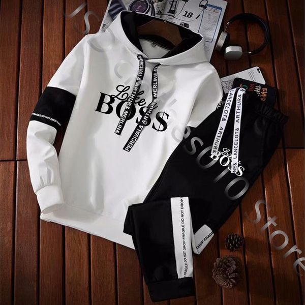 

men's tracksuits men's luxury brand sweatshirt set hoodiessweatpants tracksuit 2 pcs outfits jogger sport suit male pullover stree, Gray