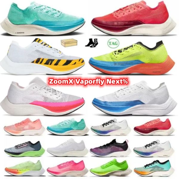 

2023 zoomx vaporfly next% running shoes ekiden bright mango white volt racer bluemens womens trainers sneakers