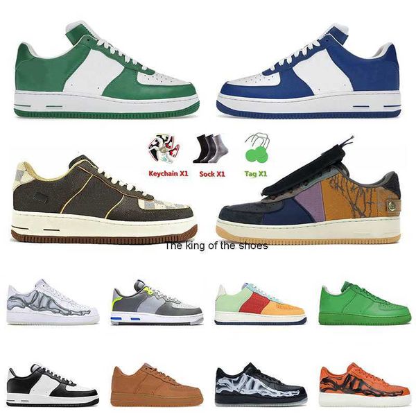 

2023 ognew quality 2023 skate 1 running shoes low cut for mens women offs white trainer sneakers cactus jack x ts brooklyn airforce one af1