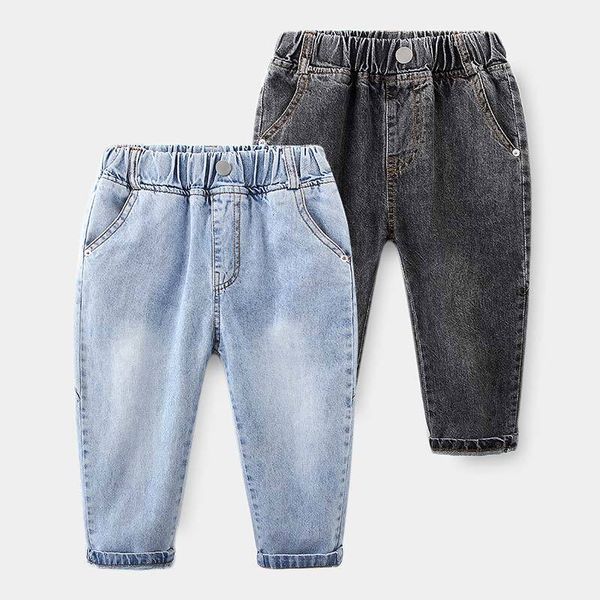 

jeans spring autumn 2 3 4 5 6 8 10 years children's clothing jeans trousers all match elastic denim long pants for baby kids boys 23030, Blue