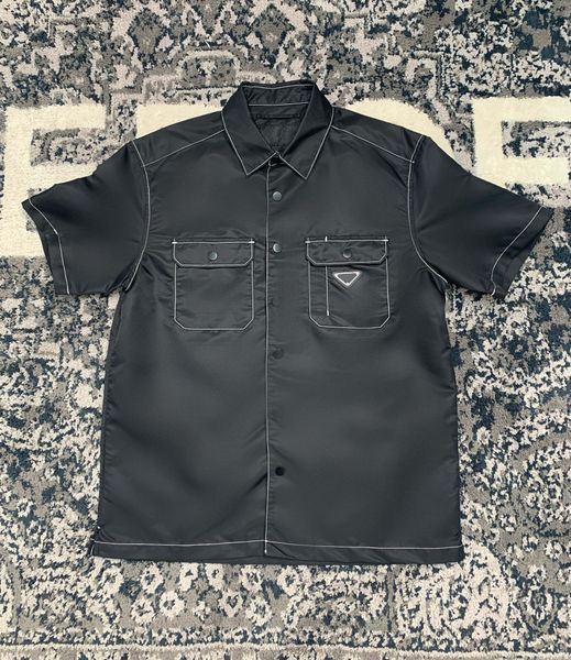 

highquality designer shirts comfortable eco friendly nylon european size pocket stitching design luxury mens casual shirt, White;black