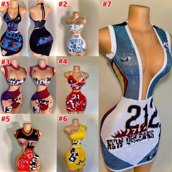 

summer designer women casual dresses two piece dress set print crop and skirt outfits basketball suit, Black;gray