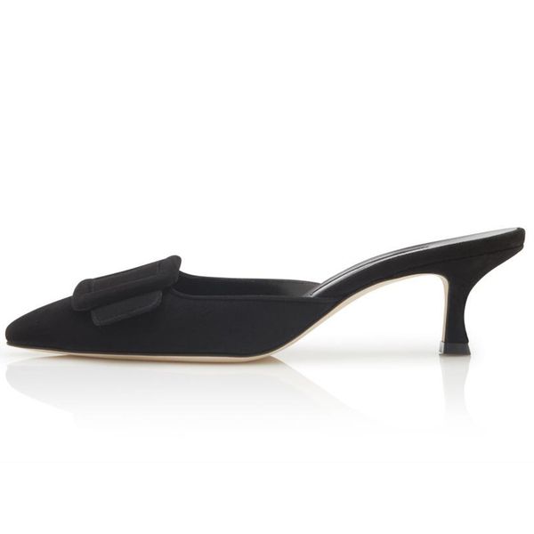 

fashion sandals women pumps maysale 50 mm black beige burgundy suede kitten heel mules italy classic simple slingback pointed toe design san