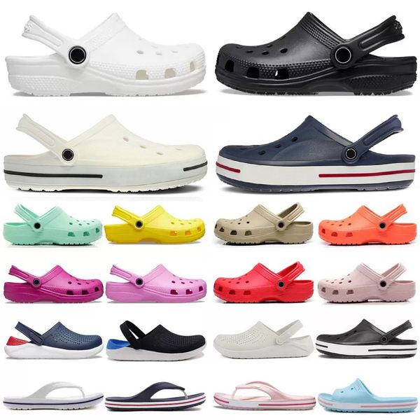 

fashion designer slippers croc clogs sandals slides slip on casual beach waterproof shoes men classic nursing hospital women slippers work m, Black
