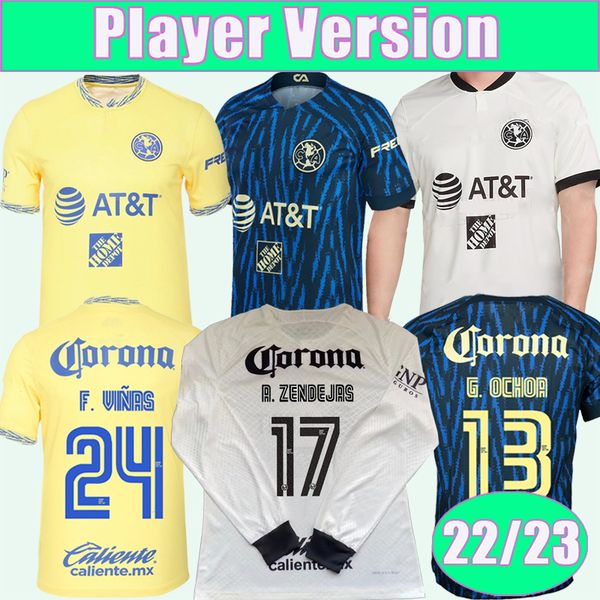 

2223 mexico america r.sanchez mens soccer jerseys player version henry r.martinez f.vinas m.layun home away 3rd long sleeve football shirt u, Black;yellow