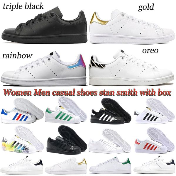 

fashion stan smith designer shoes men casual shoe triple black white green platform mens womens trainers sports sneakers with box