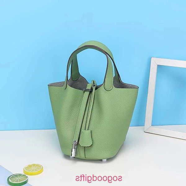

original designer hermsd handbag herms women picotin lock hand tote bag women 2023 new vegetable baket cowhide bucket head cvn jpnf