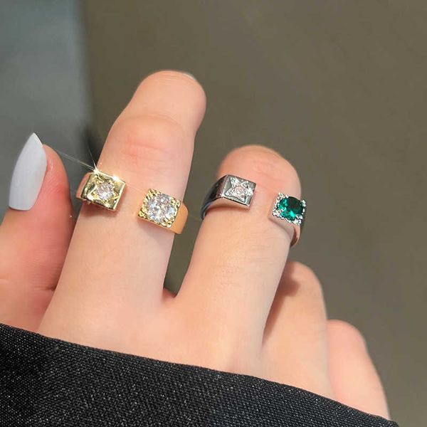 

cluster rings exquisite creative crystal rings for women men opening adjust size finger ring korean fashion charm jewelry l230306, Golden;silver